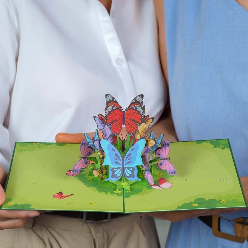 Paper Love 3D Butterflies Pop Up Valentines Day Card, Gift for Valentines Day, Birthday, Wedding, Anniversary, Thank You, Get Well, All Occasion - 5" x 7" Cover - Includes Envelope and Note Tag - Image 4